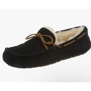 UGG Dakota Black Suede Slip On Moccasin Slippers Women’s Size 7 NIB